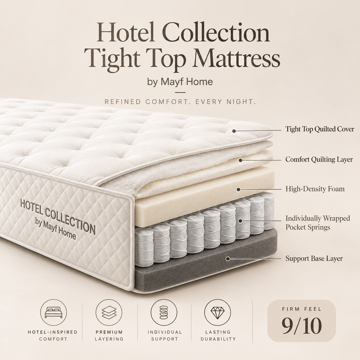 Hotel Collection Tight Top Mattress by Mayf Home