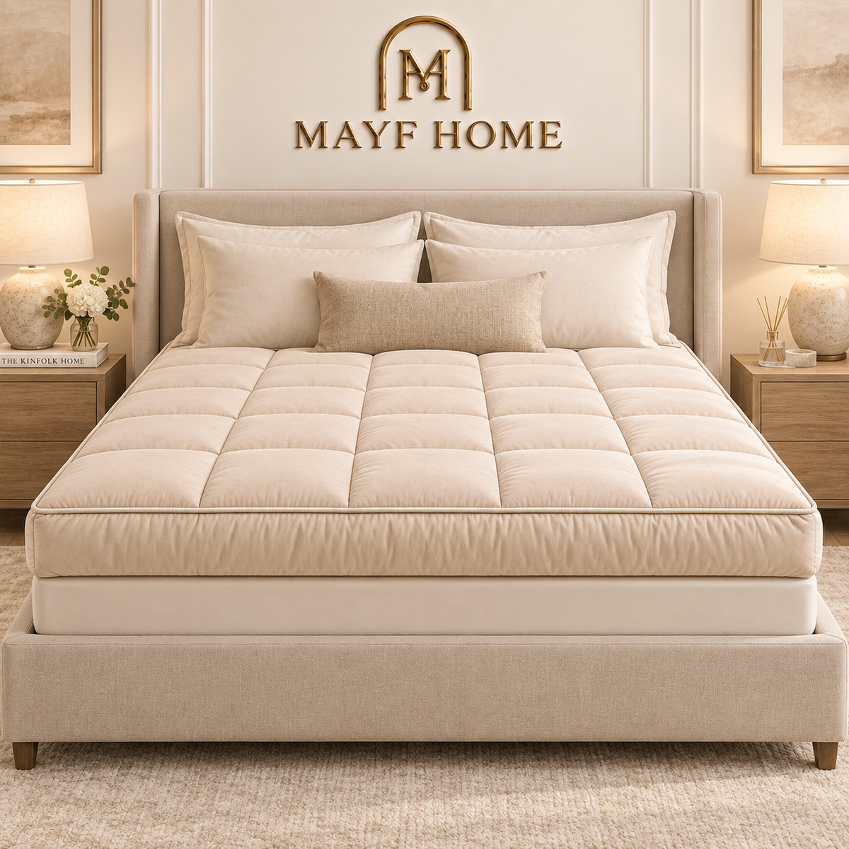 MAYF Home 300TC Mattress Topper – Beige