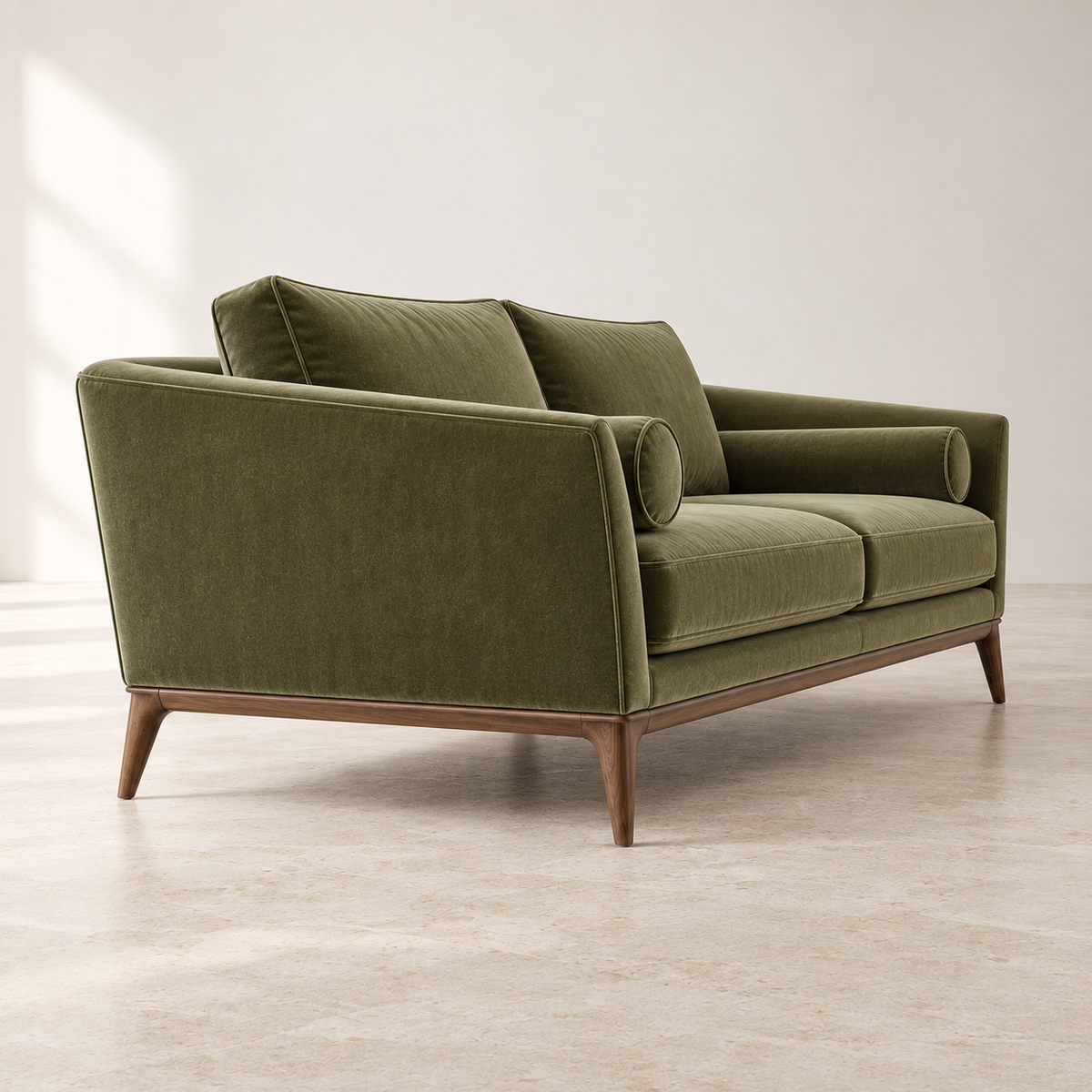 Olive Atelier Olive Velvet Three-Seat Sofa by MAYF Home