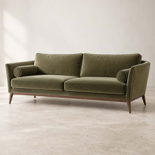 Olive Atelier Olive Velvet Three-Seat Sofa by MAYF Home