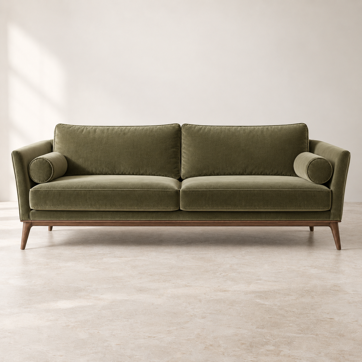 Olive Atelier Olive Velvet Three-Seat Sofa by MAYF Home
