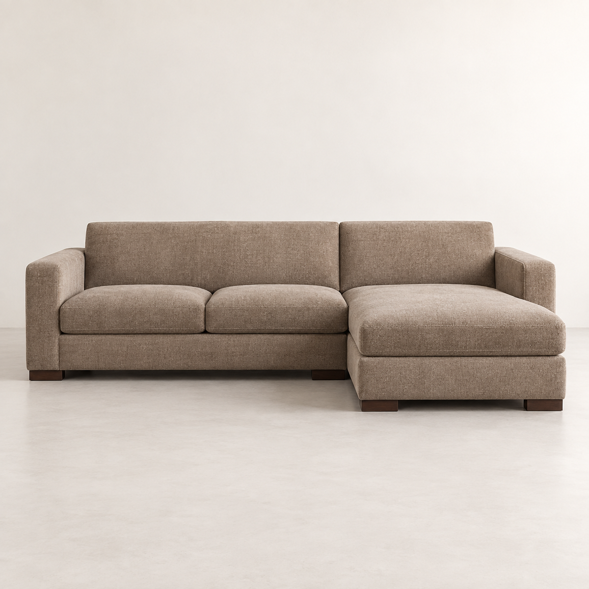 Taupe L-Shaped Sectional Sofa by MAYF HOME