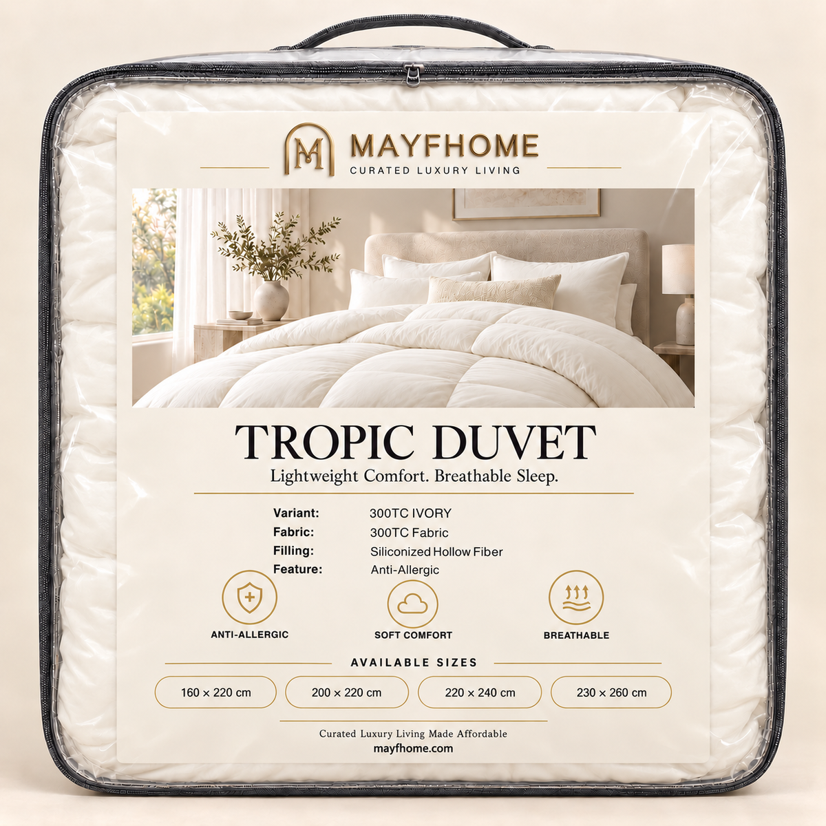 Tropic Duvet - Ivory By Mayfhome
