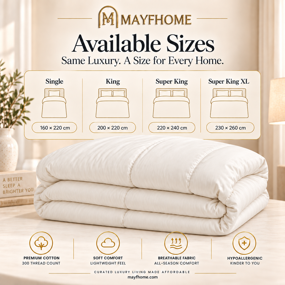 Tropic Duvet - Ivory By Mayfhome