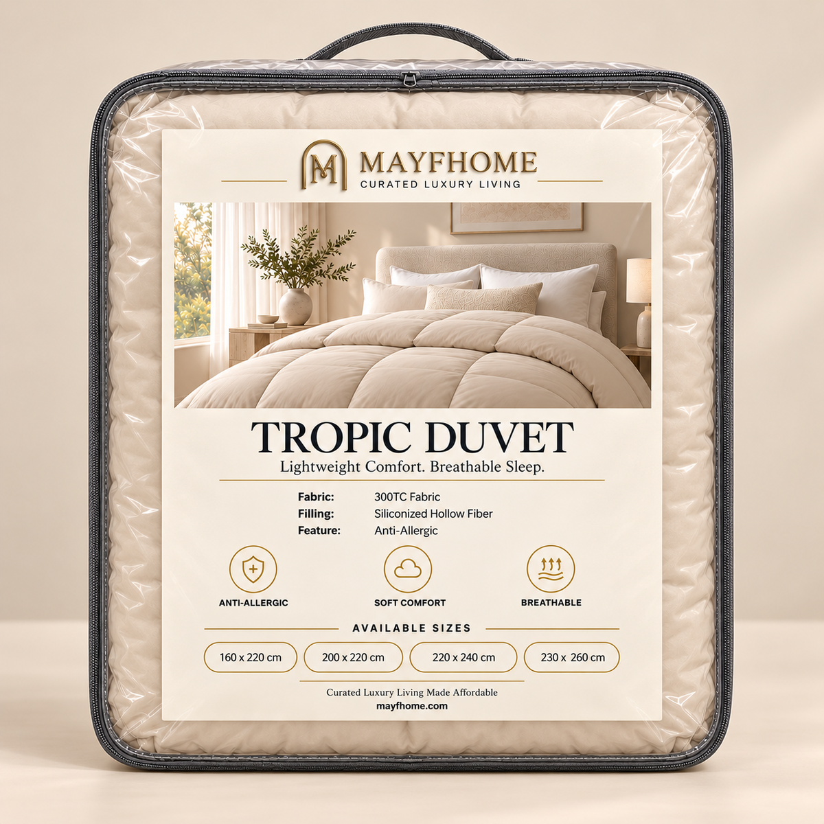 لحاف MAYF Home بكثافة نسيج 300 – بيج
