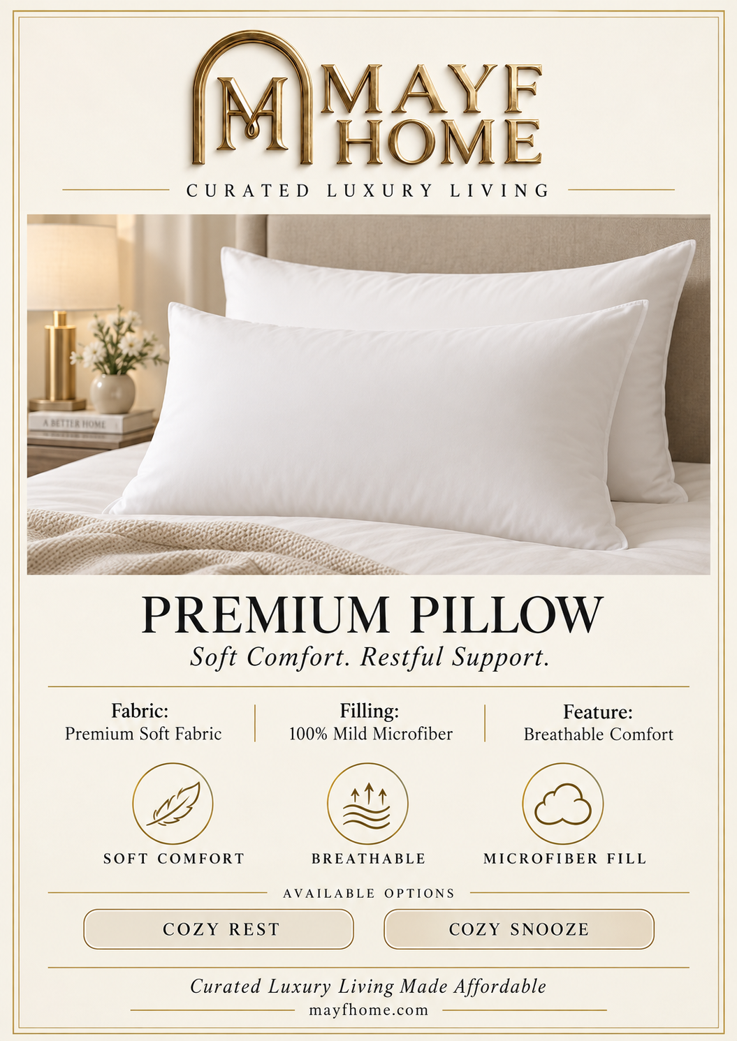 MAYF Home VIROSA Micro Fiber Pillow 1200g — collection card image