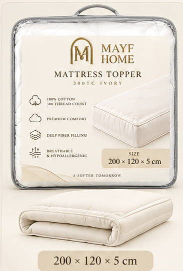 MAYF Home 300TC Mattress Topper – Ivory