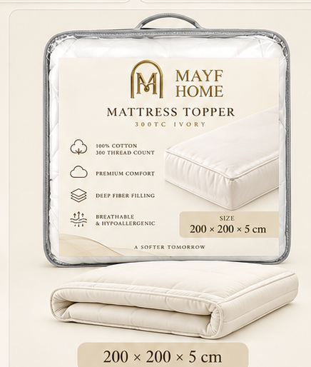 MAYF Home 300TC Mattress Topper – Ivory
