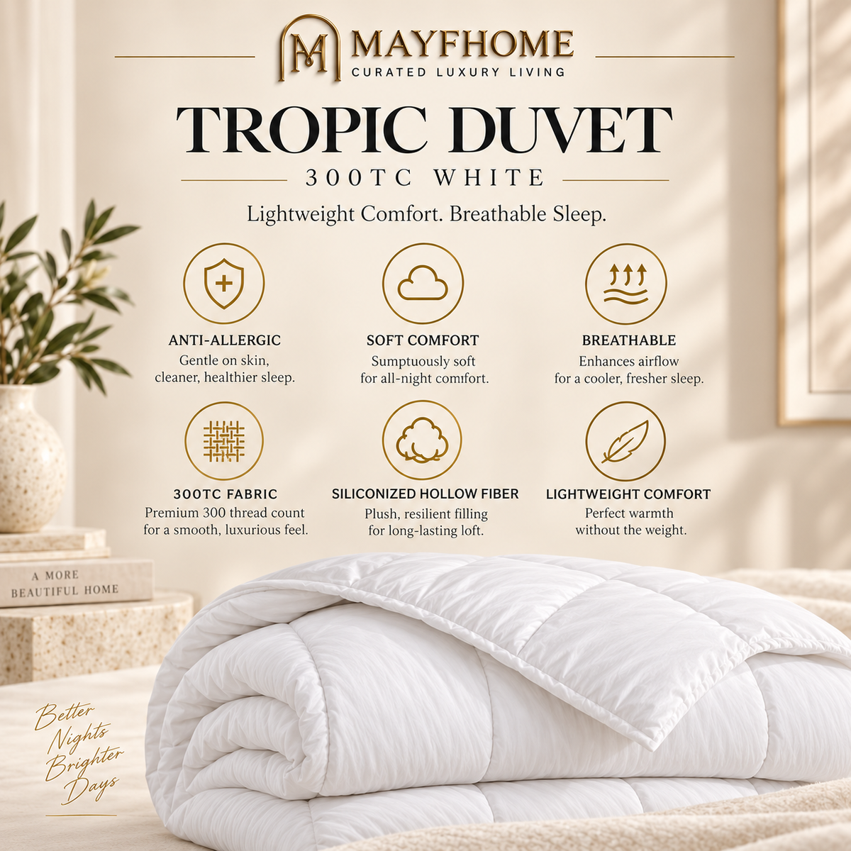 MAYF Home 300TC Duvet – White