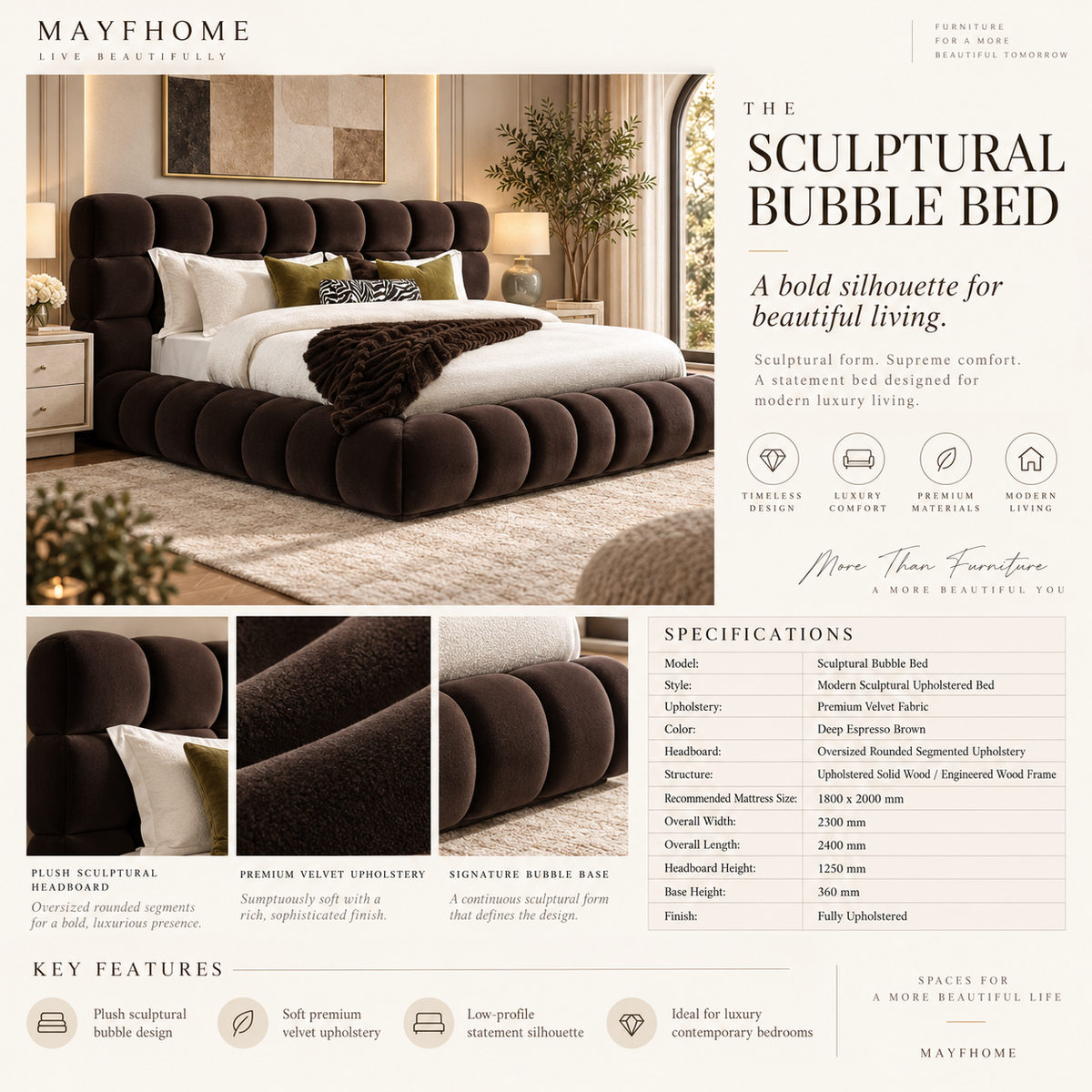 Bubble Bed special upholstered