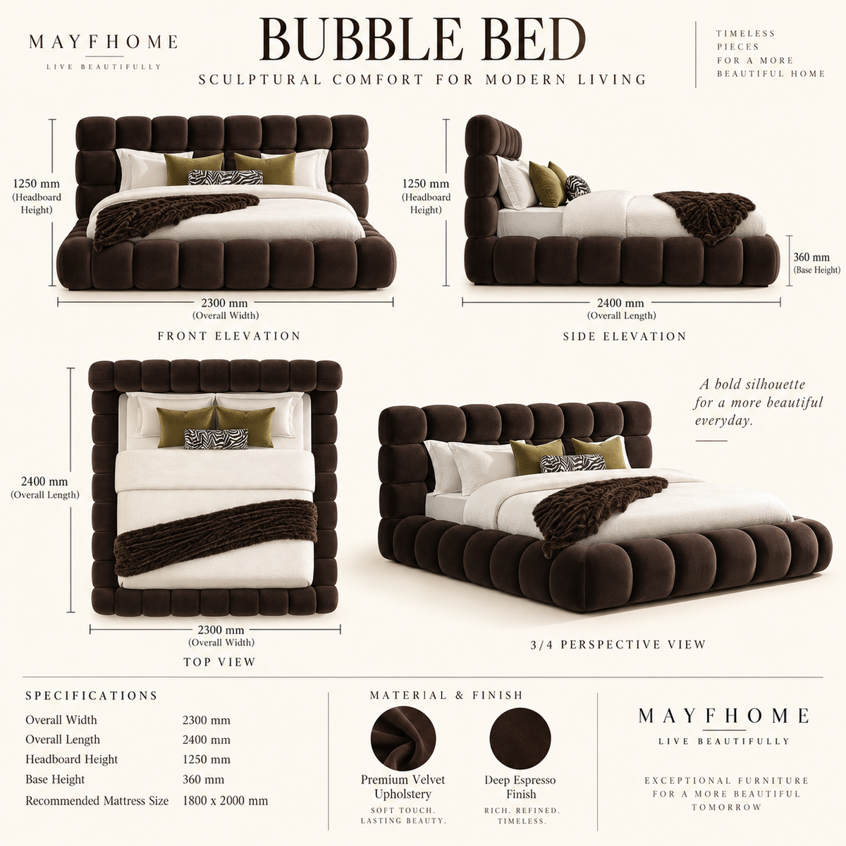 Bubble Bed special upholstered