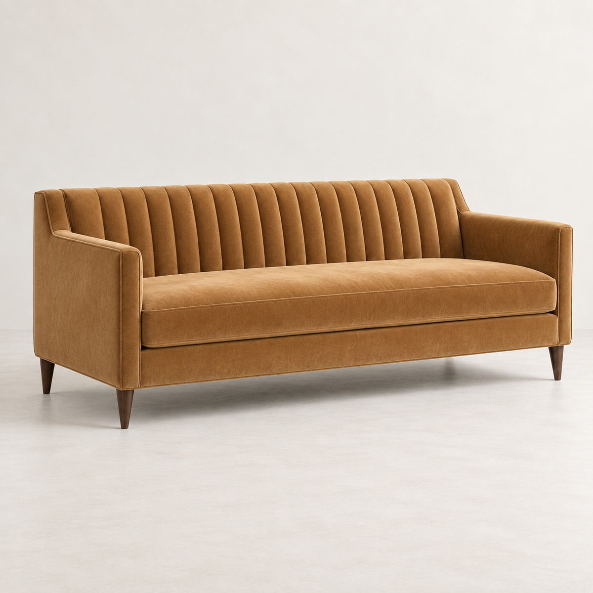Camel Channel-Tufted Sofa by MAYF HOME