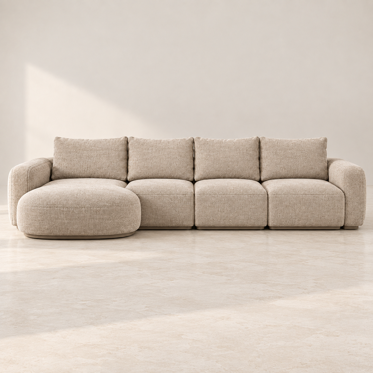Dune Modular Sand Chenille Chaise Sofa by MAYF Home