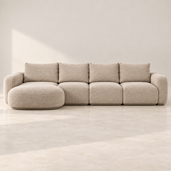 Dune Modular Sand Chenille Chaise Sofa by MAYF Home