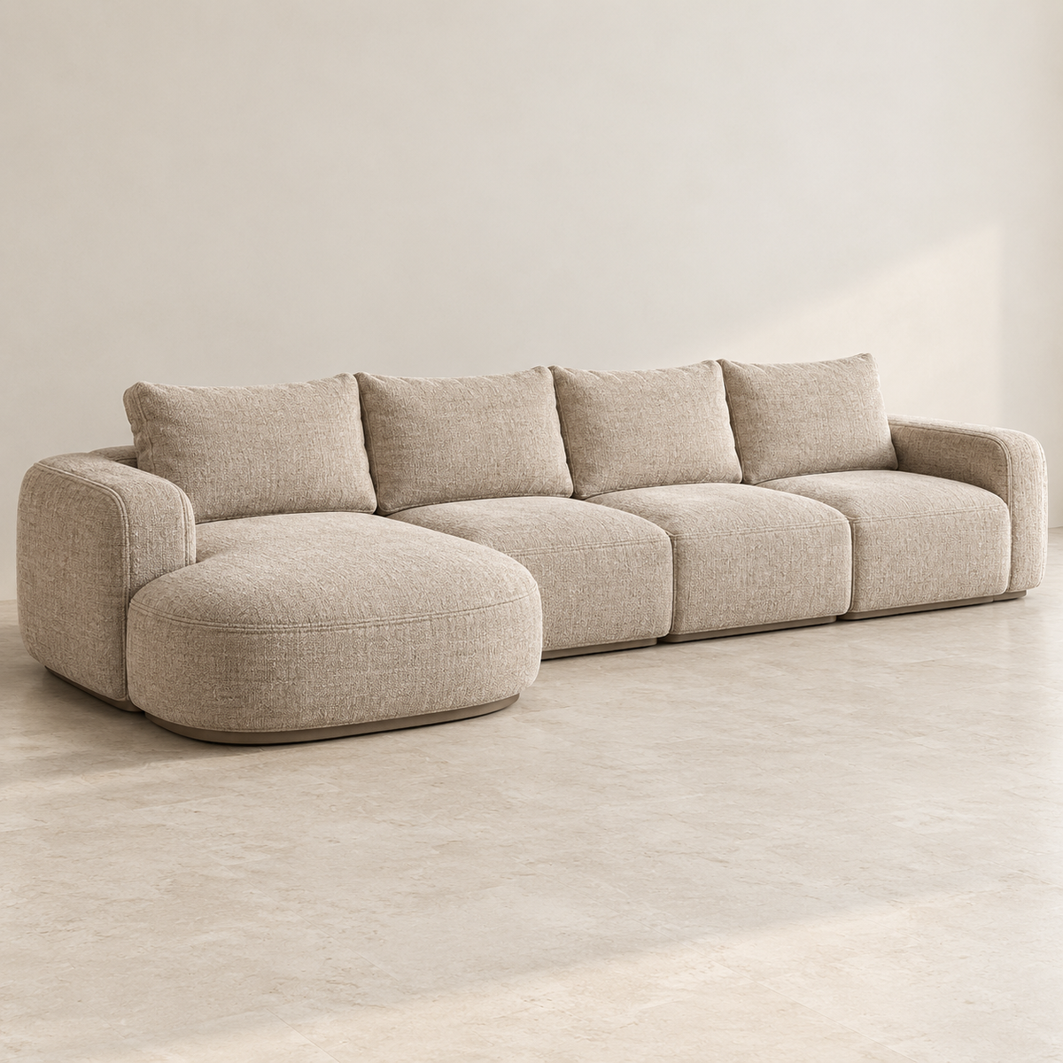 Dune Modular Sand Chenille Chaise Sofa by MAYF Home