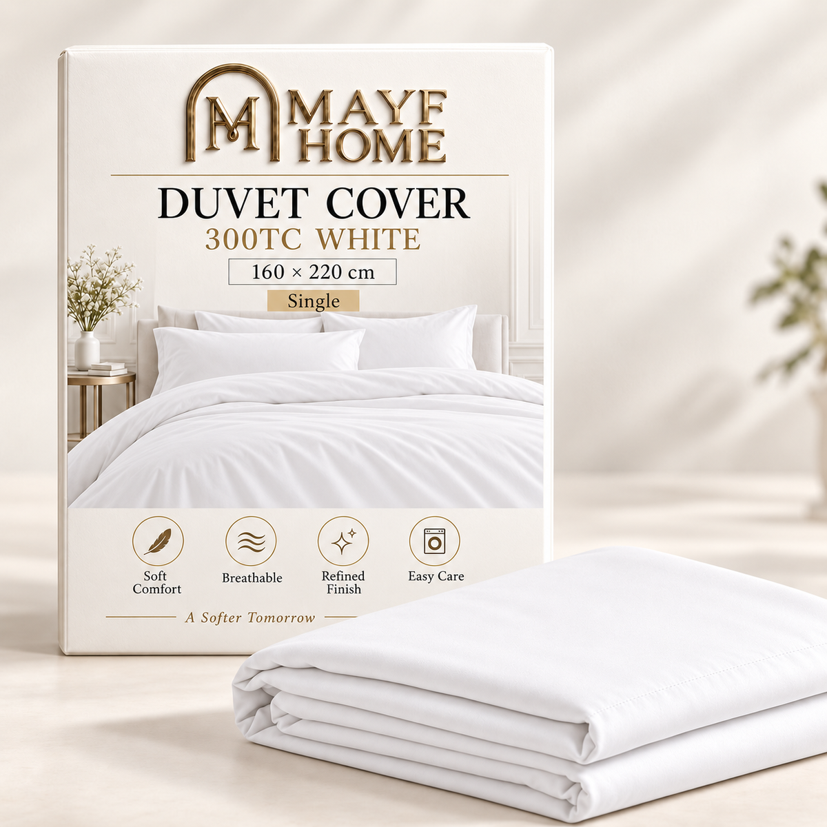 MAYF Home 300TC Duvet Cover – White