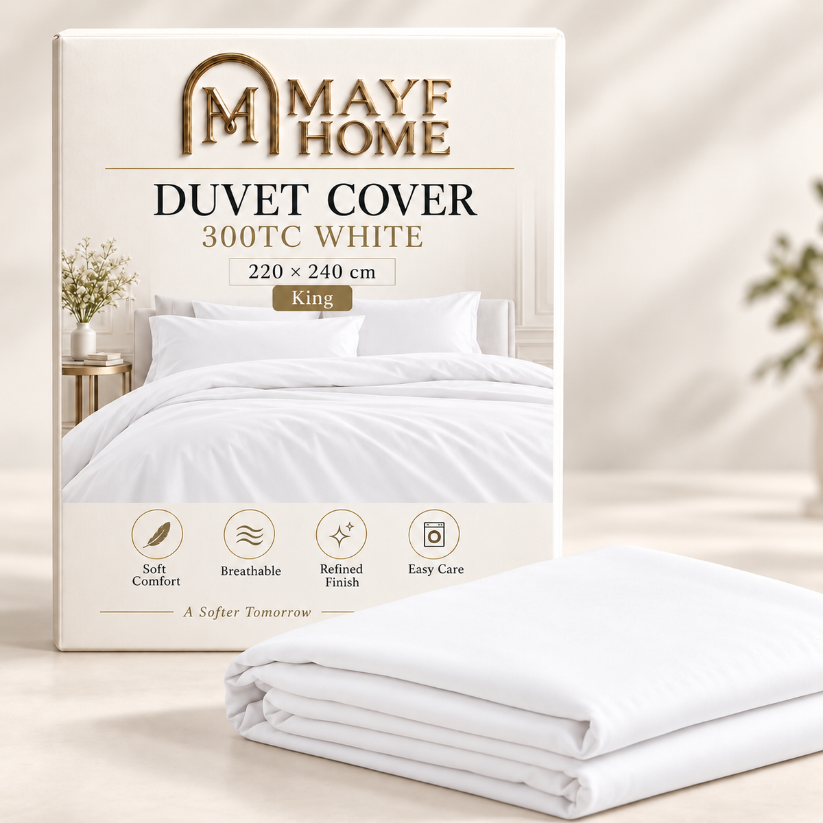 MAYF Home 300TC Duvet Cover – White