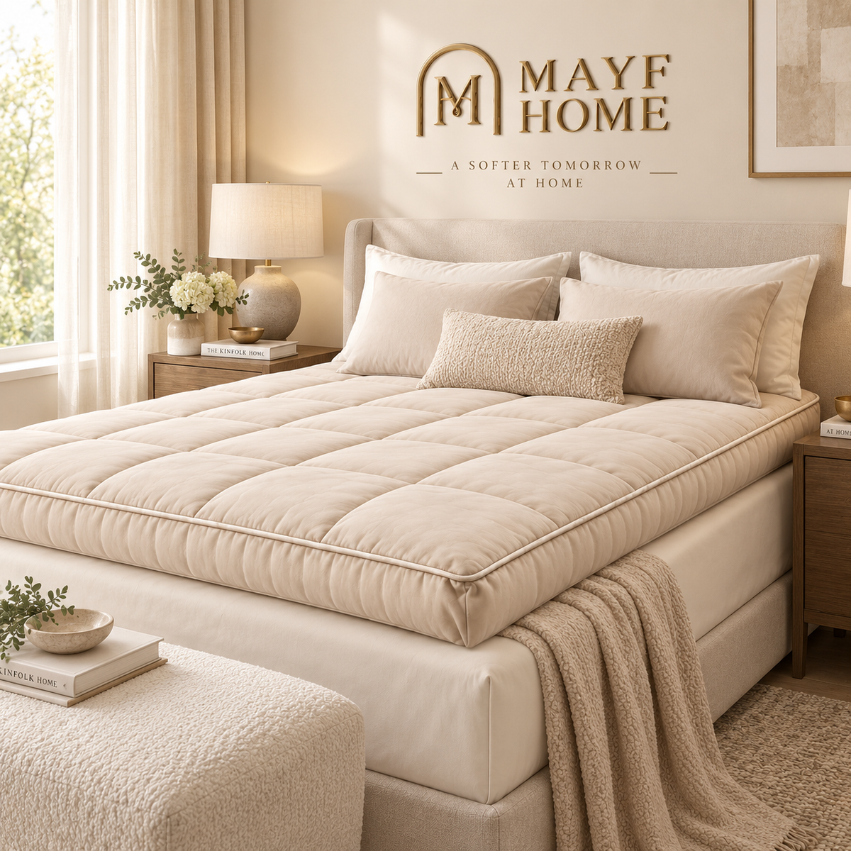 MAYF Home 300TC Mattress Topper – Beige