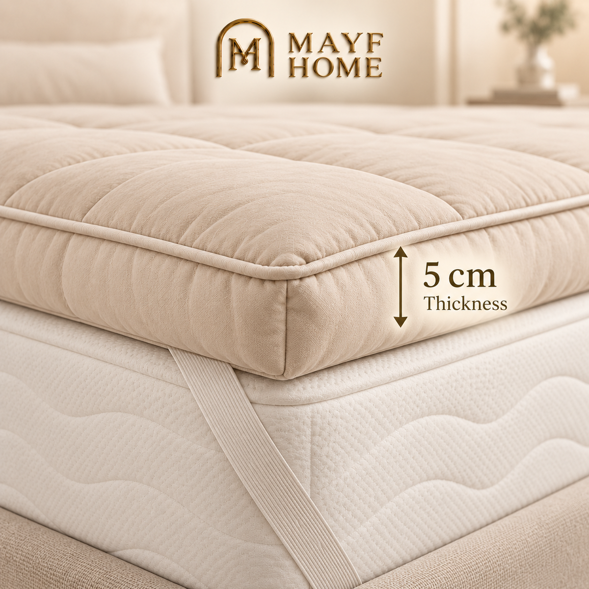 MAYF Home 300TC Mattress Topper – Beige