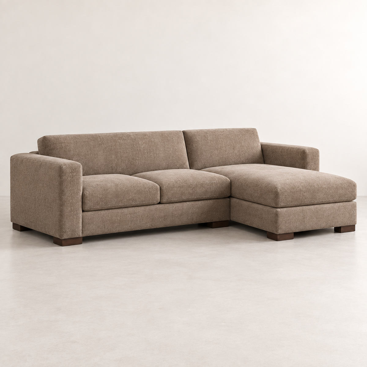Taupe L-Shaped Sectional Sofa by MAYF HOME