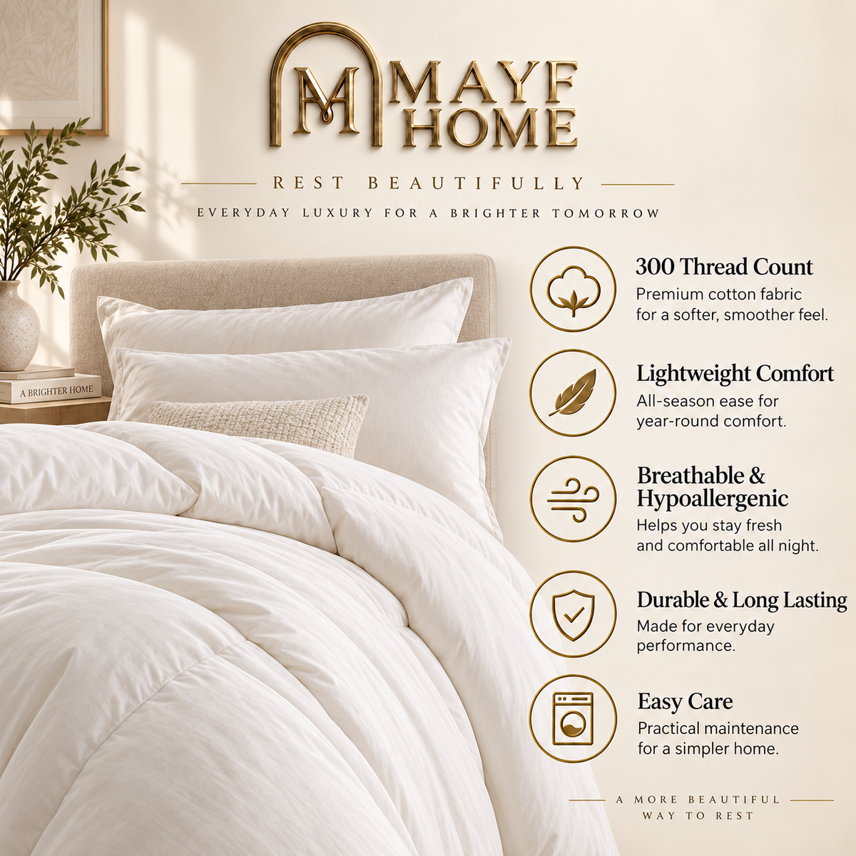 Tropic Duvet - Ivory By Mayfhome