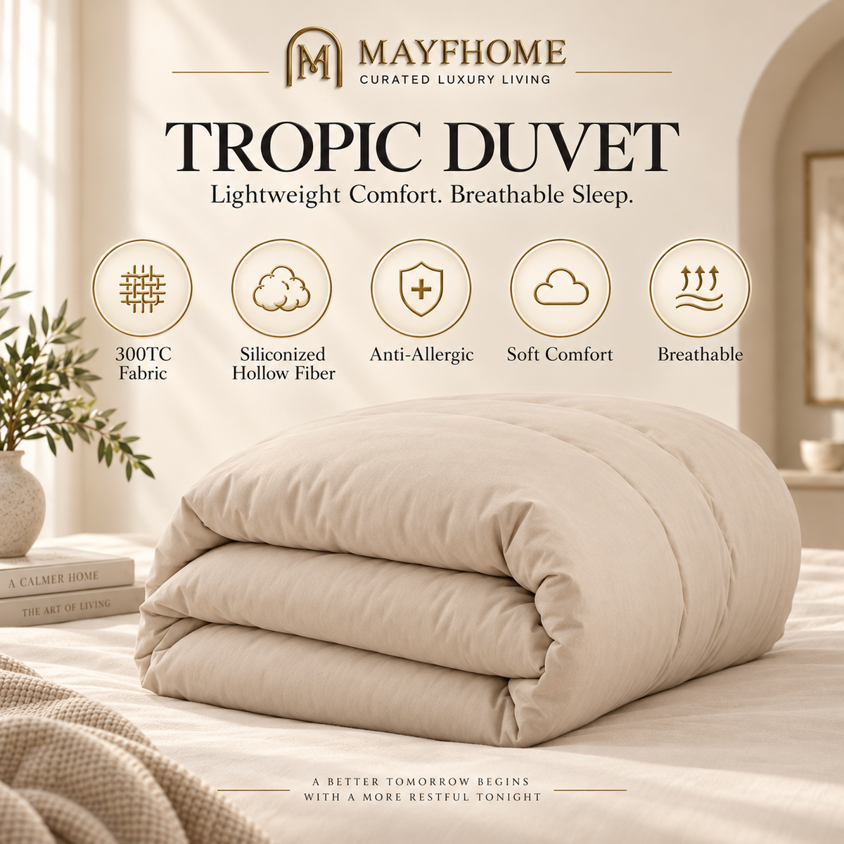 لحاف MAYF Home بكثافة نسيج 300 – بيج