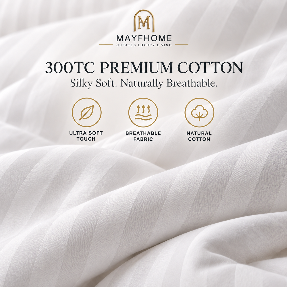 MAYF Home 300TC Duvet – White Stripe