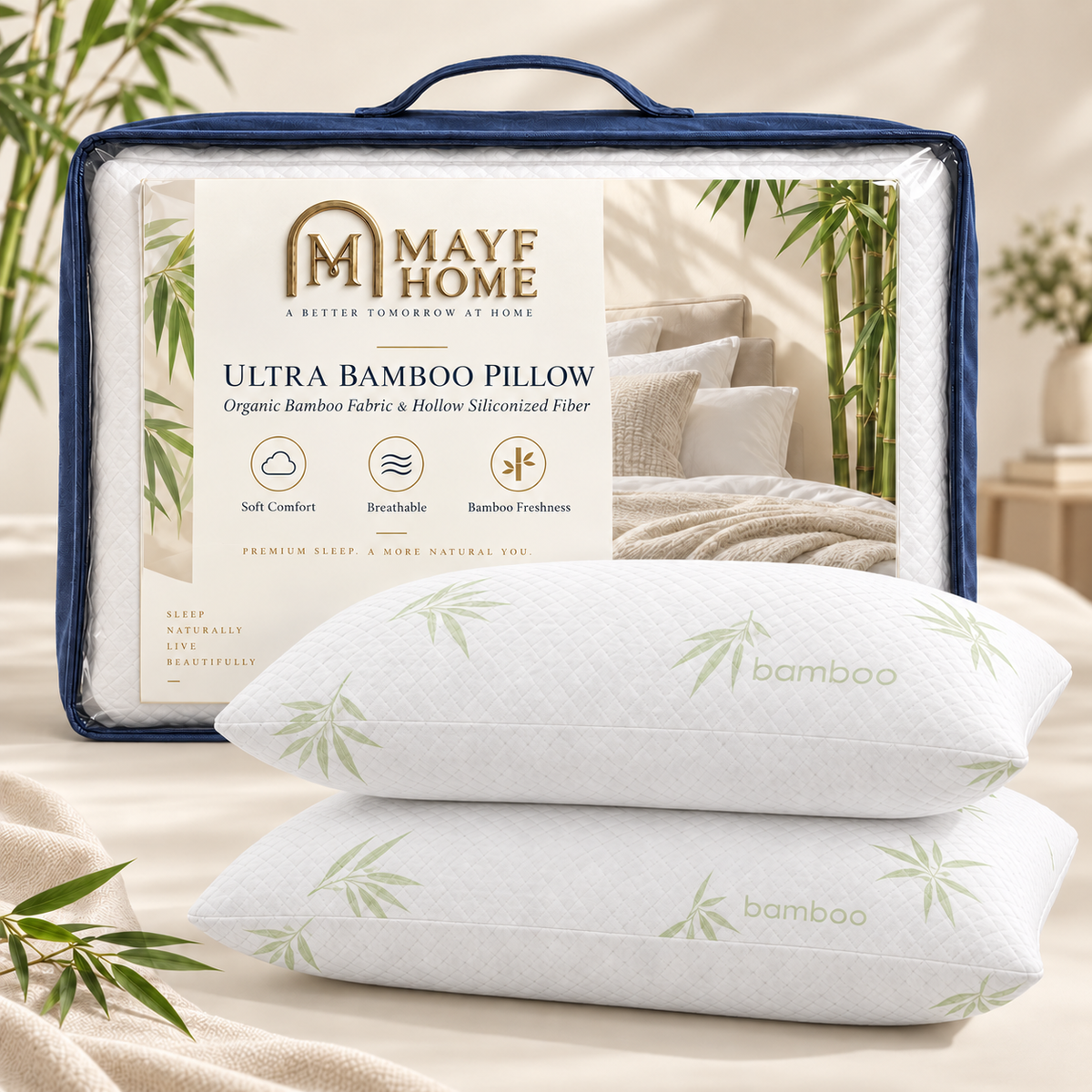 MAYF Home ULTRA BAMBOO Pillow 750g — product photo