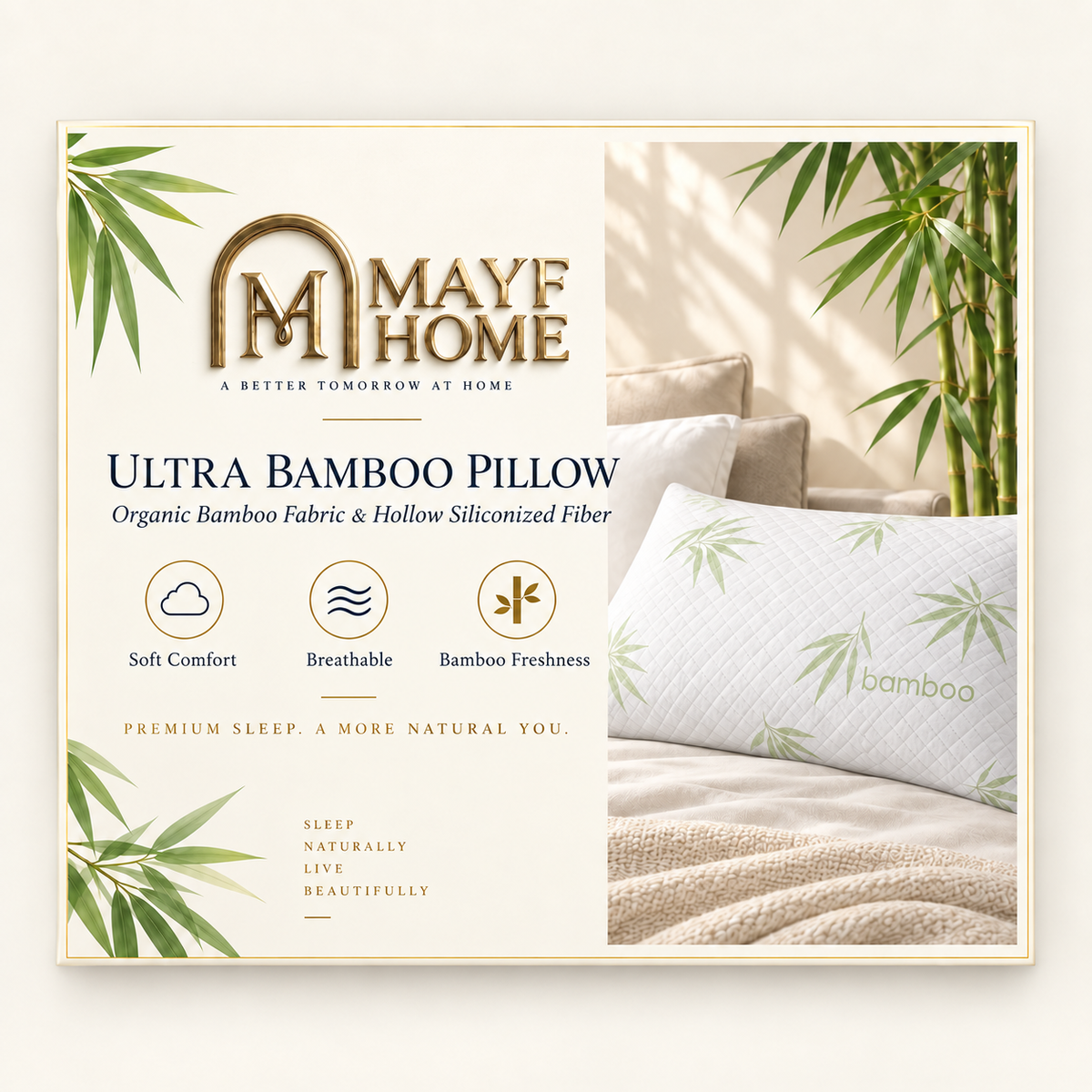 MAYF Home ULTRA BAMBOO Pillow 750g — collection card image