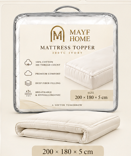 MAYF Home 300TC Mattress Topper – Ivory