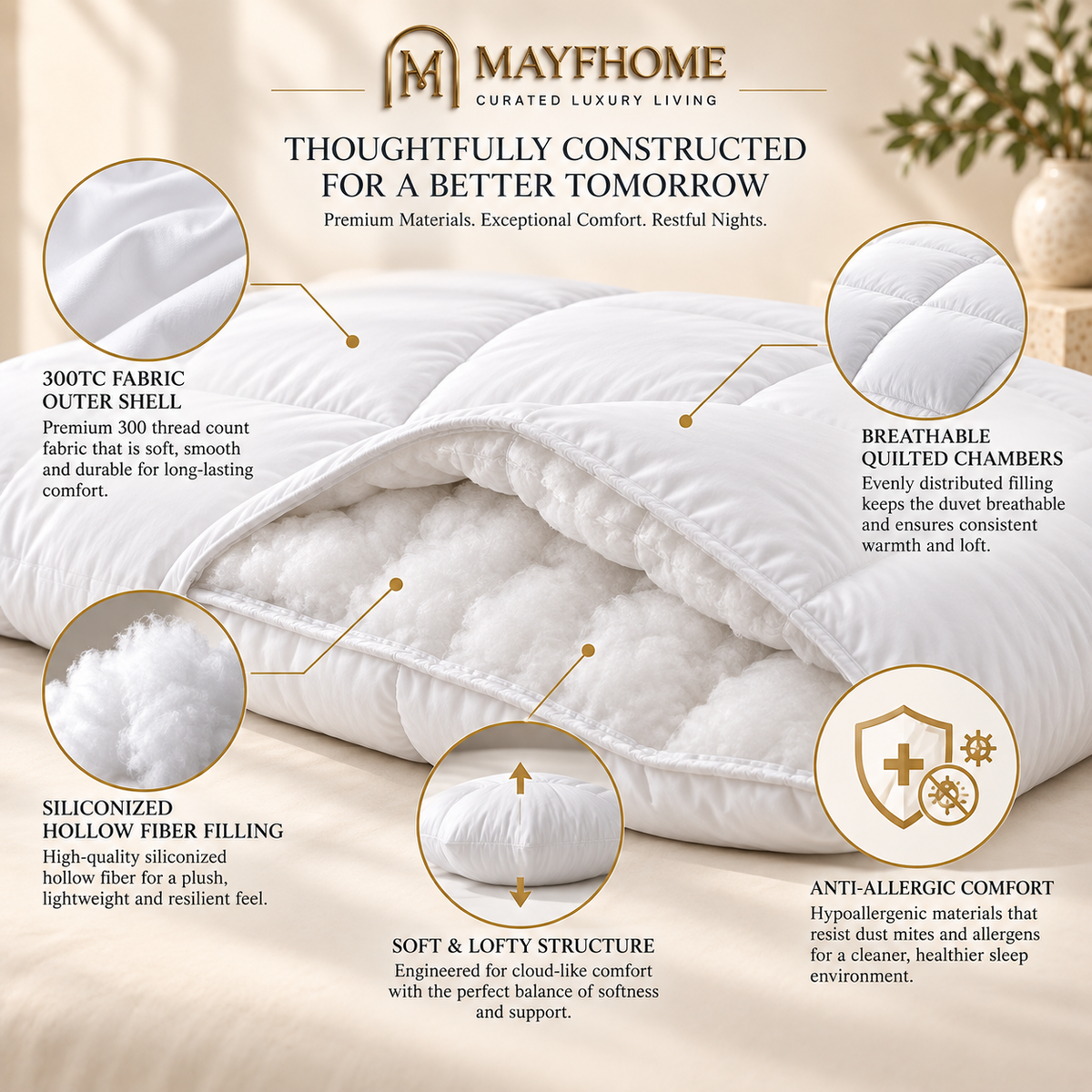 MAYF Home 300TC Duvet – White
