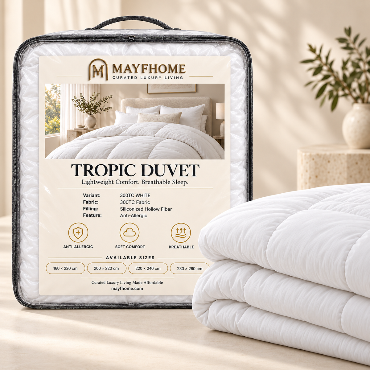 MAYF Home 300TC Duvet – White